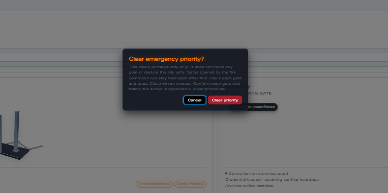 MagicKeys dialog explaining the effect of clearing emergency priority